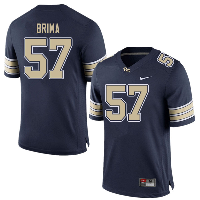 Men #57 Bam Brima Pitt Panthers College Football Jerseys Sale-Home Navy